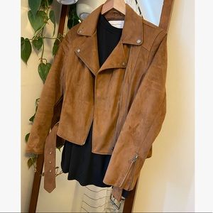 Faux Suede Moto Jacket